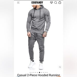 BNWT Men's Gray Hooded Tracksuit2 pieces. Size XL